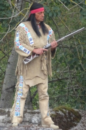 Eric Nisius verkörpert schon seit 2011 den edlen Apachenhäuptling Winnetou auf der Karl-May-Freilichtbühne Mörschied. Foto: Herbert Bruxmeier/regiodrei/Archivfoto