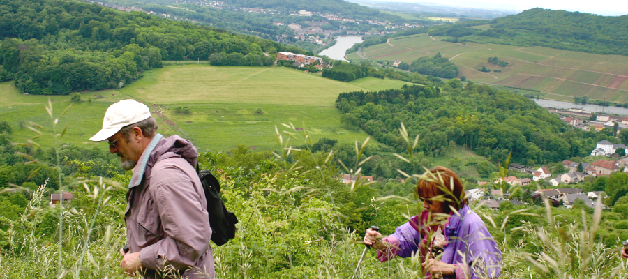 Wandern auf dem Panoramaweg in Perl an der Mosel.